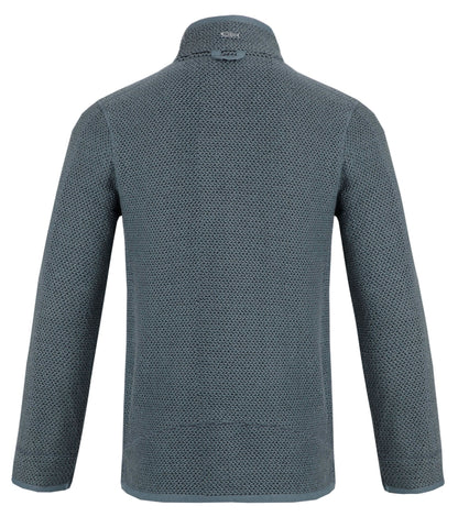 Weird Fish Mens 'Stern' 1/4 Zip Macaroni Knitted Top - Dusty Blue