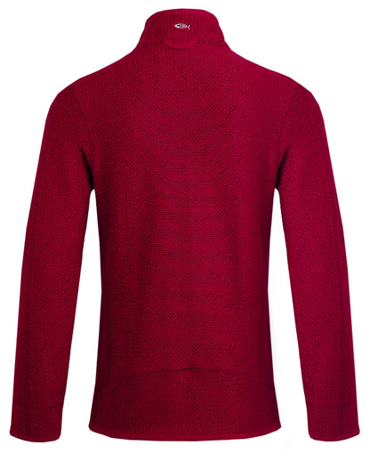 Weird Fish Mens 'Stern' 1/4 Zip Macaroni Knitted Top - Garnet Red