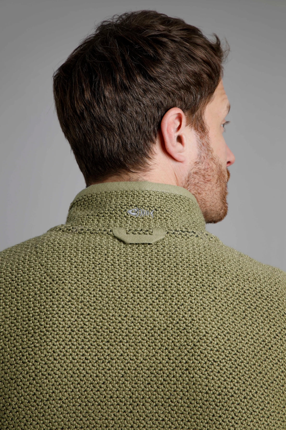 Weird Fish Mens 'Transom' Full Zip Macaroni Jacket - Olive Green