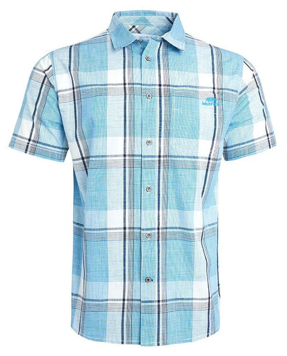Weird Fish Mens 'Avalon' Short Sleeve Check Shirt - Azure