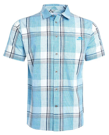 Weird Fish Mens 'Avalon' Short Sleeve Check Shirt - Azure