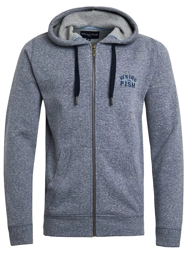 Weird Fish Mens 'Fontana' Snow Marl Full Zip Hoodie - Navy