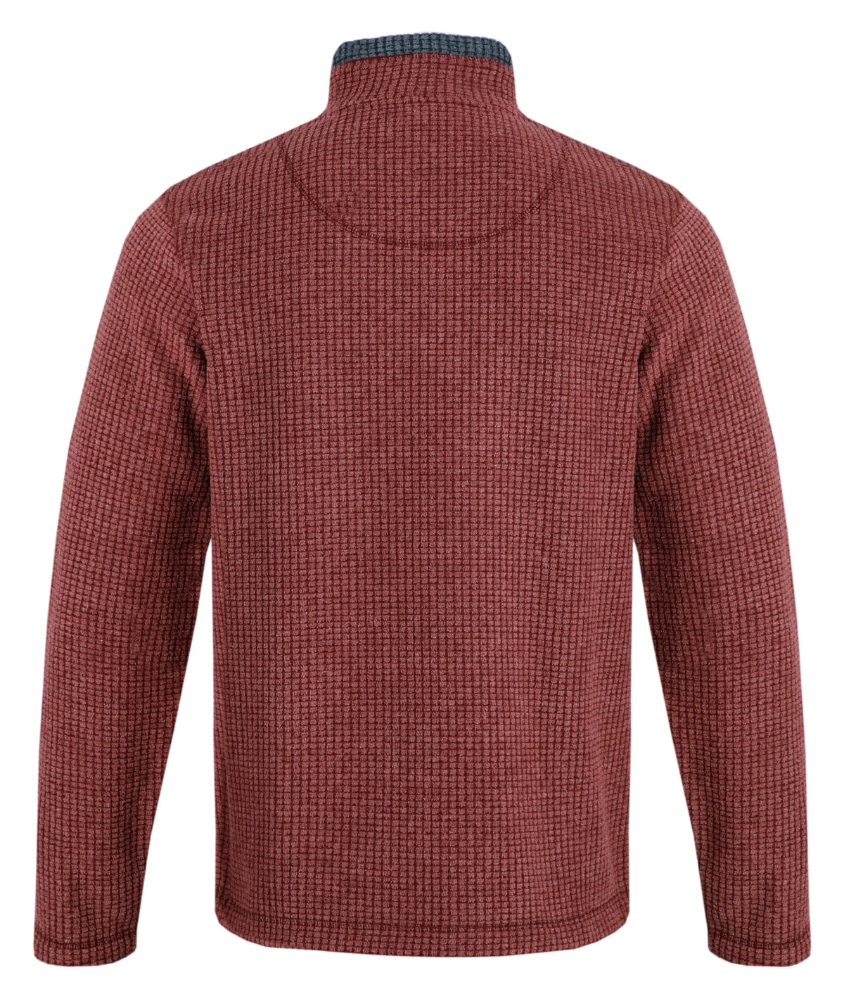 Weird Fish Mens Newark 1 4 Zip Grid Fleece Garnet Salt Cellar Clothing