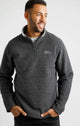 Weird Fish Mens Newark 1/4 Zip Grid Fleece in Washed Black