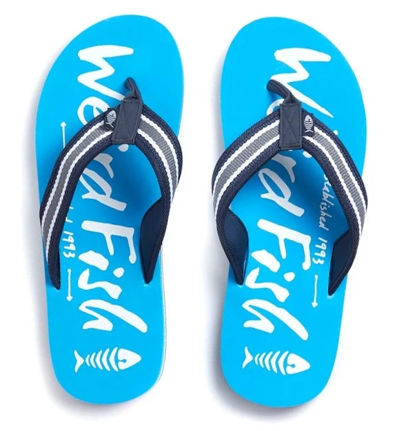 Weird Fish Mens 'Waterford' Flip Flops - Azure