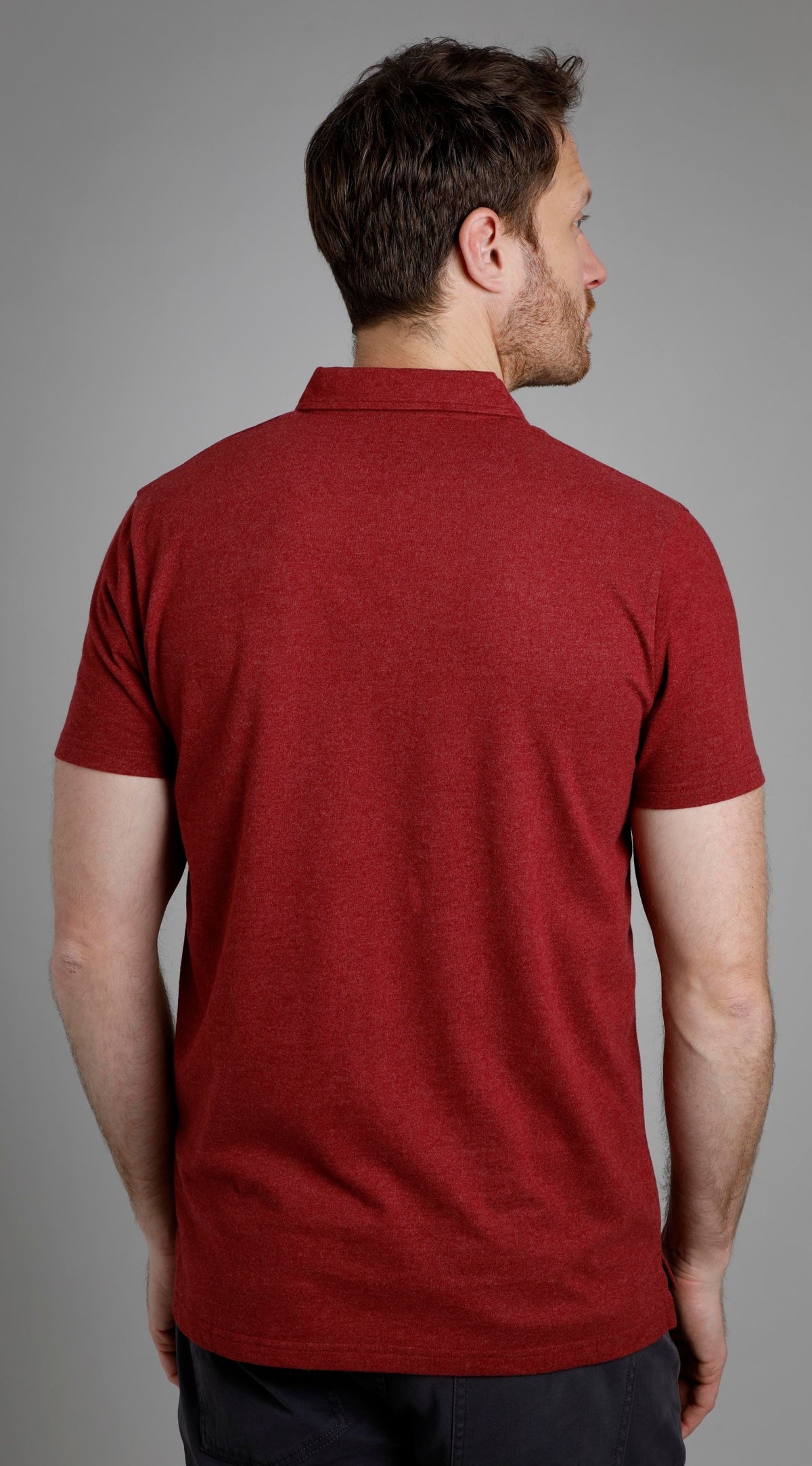 Weird Fish Mens 'Jetstream' Eco Branded Polo Shirt - Garnet Red