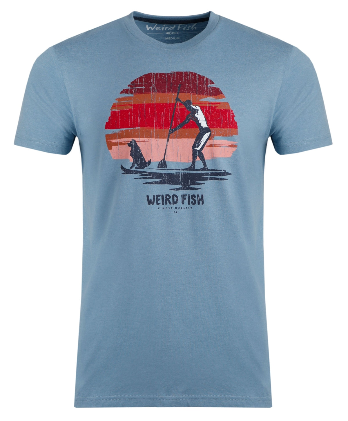 Weird Fish Mens 'What Sup' Paddleboarder Print T-Shirt - Light Blue