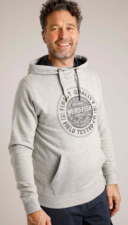 Weird Fish Mens 'Bathhurst' Pop Over Hoodie - Grey