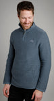 Weird Fish Mens Stern 1/4 Zip Macaroni Knitted Top Dusty Blue