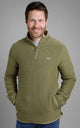 Weird Fish Mens Stern 1/4 Zip Macaroni Knitted Top Olive Green