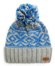 Weird Fish 'Taplow' Eco Fairisle Knitted Bobble Hat Frost Grey