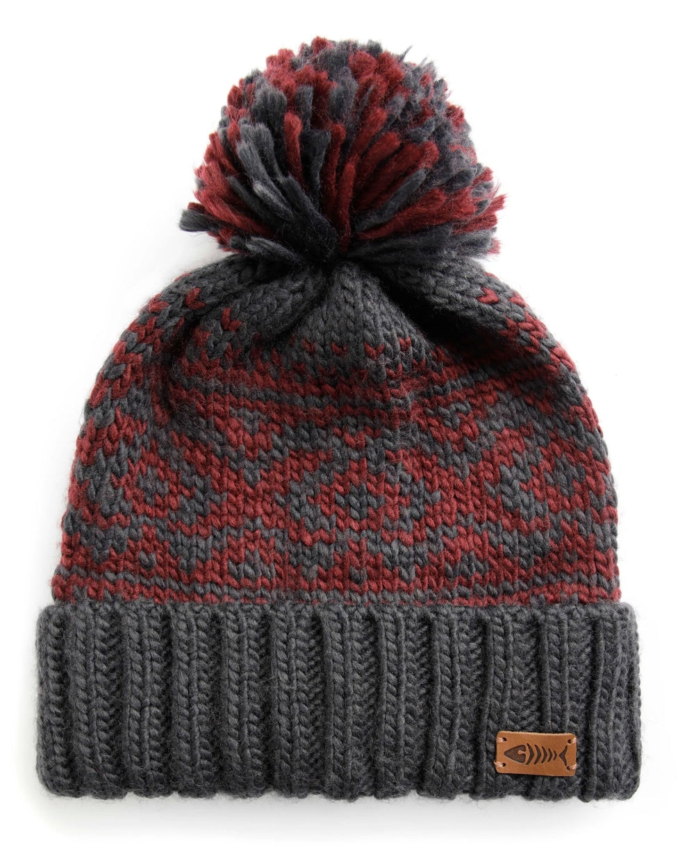 Weird Fish 'Taplow' Eco Fairisle Knitted Bobble Hat - Midnight