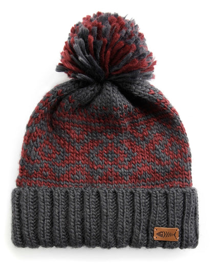 Weird Fish 'Taplow' Eco Fairisle Knitted Bobble Hat - Midnight