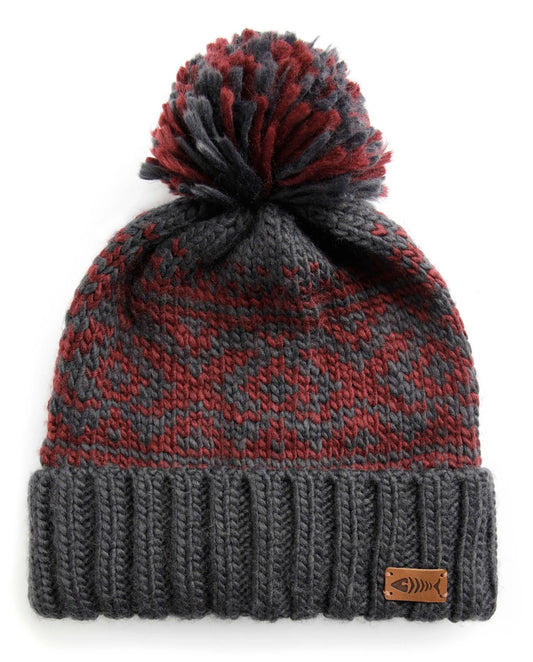Weird Fish 'Taplow' Eco Fairisle Knitted Bobble Hat - Midnight