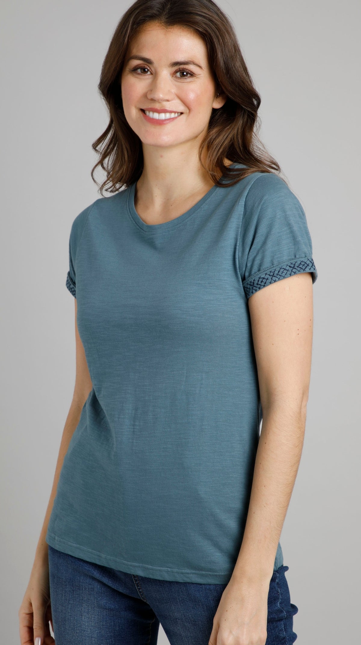 Weird Fish Womens 'Trinity' Short Sleeve Tee - Dusty Blue