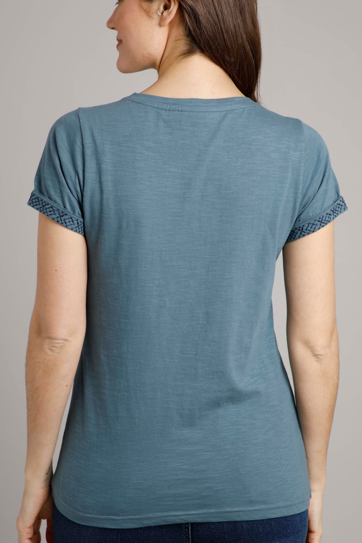 Weird Fish Womens 'Trinity' Short Sleeve Tee - Dusty Blue