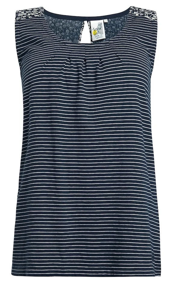 Weird Fish Womens 'Nilly' Striped Vest - Navy