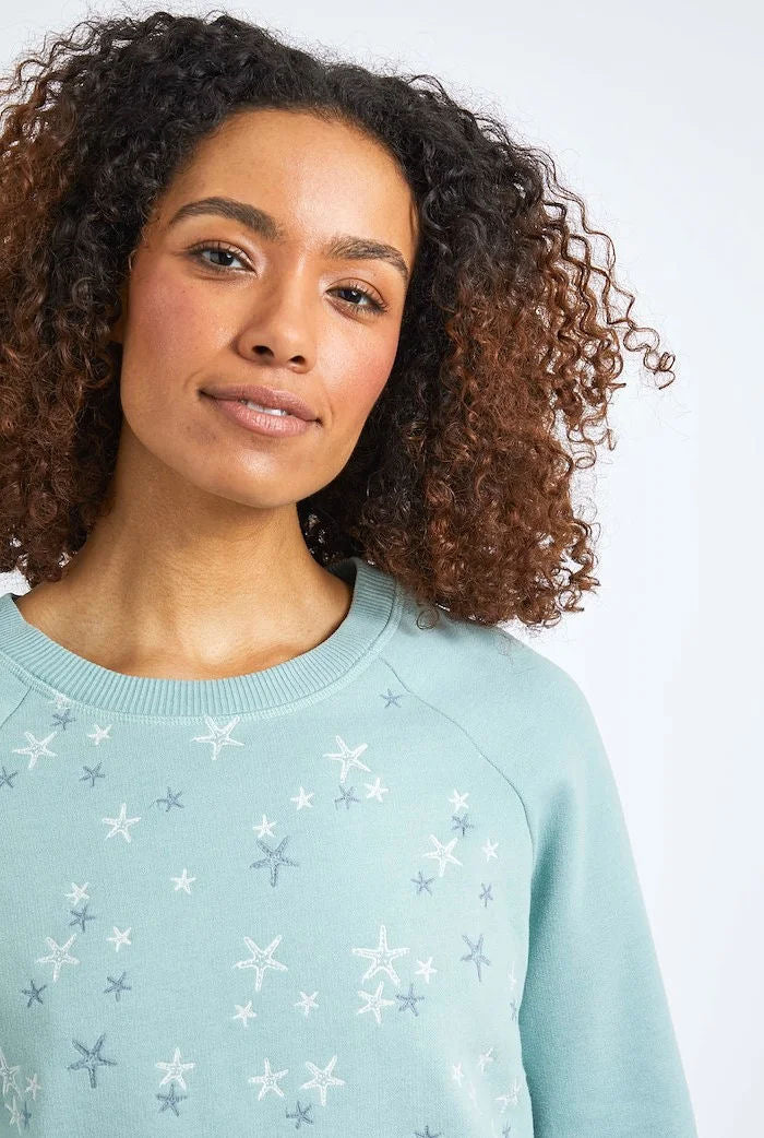 Weird Fish Womens 'Angra' Crew Neck Sweatshirt - Faded Jade