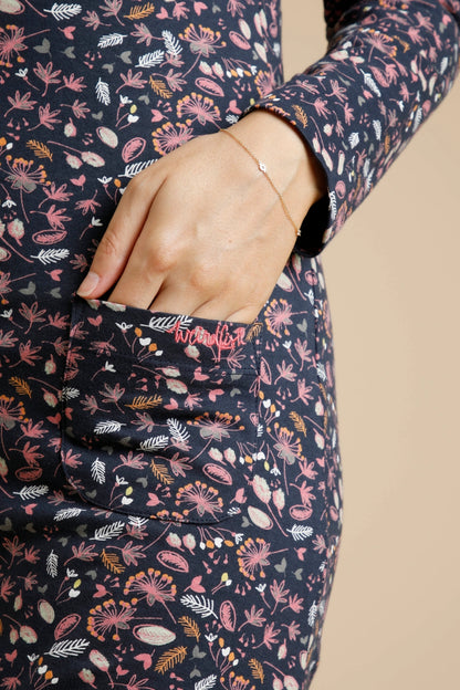 Weird Fish Womens 'Delray' Floral Print Dress - Navy